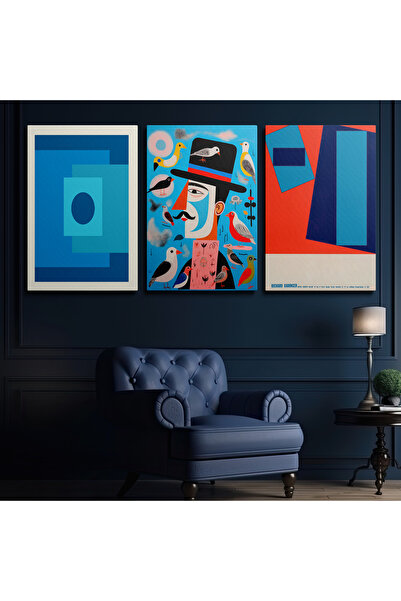 Tablo Deposu Set od 3 platna zidnih slika, klasične moderne slike na platnu 305