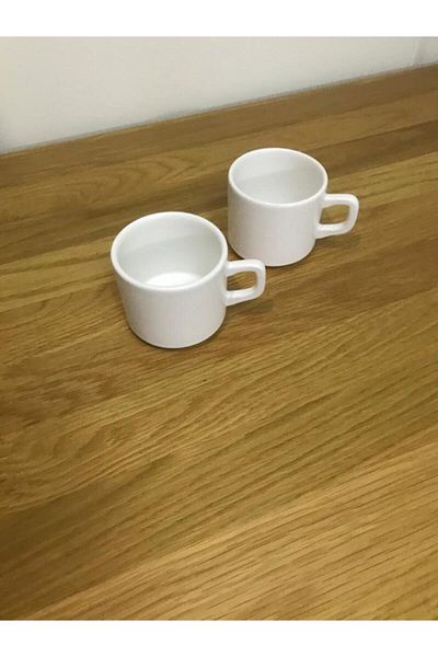 Keramika 8 Cm Stackable Teacup White 2 Pieces