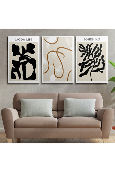 Tablo Deposu Set of 3 Canvas Wall Painting Canvas Painting Boho Classic Modern 194 194