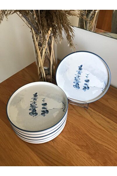 Keramika 21 Cm Blue Magic Stackable Cake Plate Flower 6 Pieces