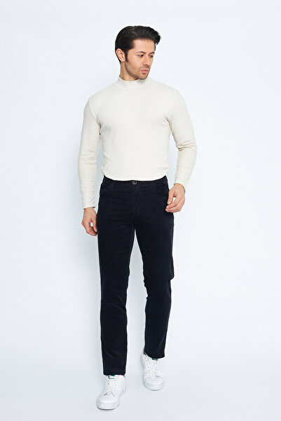 Daniel Voi Kadife 5 Cep Regular Fit Lacivert Erkek Pamuklu Pantolon