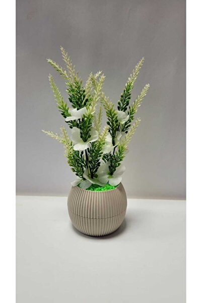 La bella bazar 20cm Mini Saksıda Garnitür Lavanta Yapay Bitki Dekoratif Banyo Mutfak Masa Çiçeği