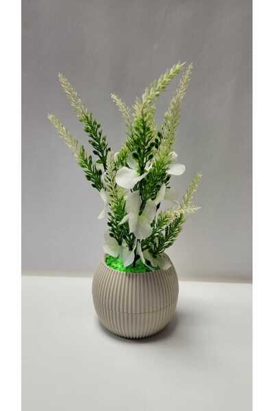 La bella bazar 20cm Mini Saksıda Garnitür Lavanta Yapay Bitki Dekoratif Banyo Mutfak Masa Çiçeği