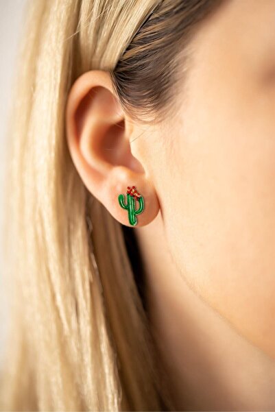 BearPear Ikili Kaktüs Figürlü Genç Ve Çocuk Küpe