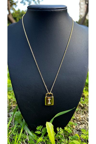 Rüya I Letter Steel Lock Necklace