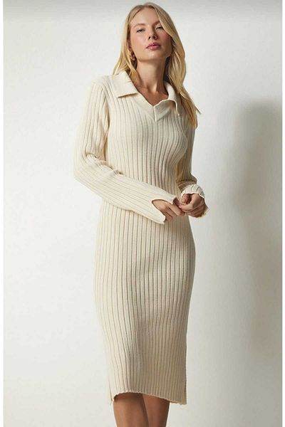 Cream&Rouge POLO NECK TROPHY Knitwear MIDI DRESS