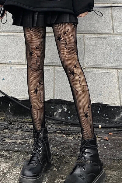 Giraffe Fileli Desenli İthal Külotlu Çorap