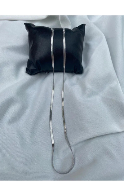 dergavud Erkek Hasır Italyan Zincir Gümüş Gri Renk Çelik Kolye