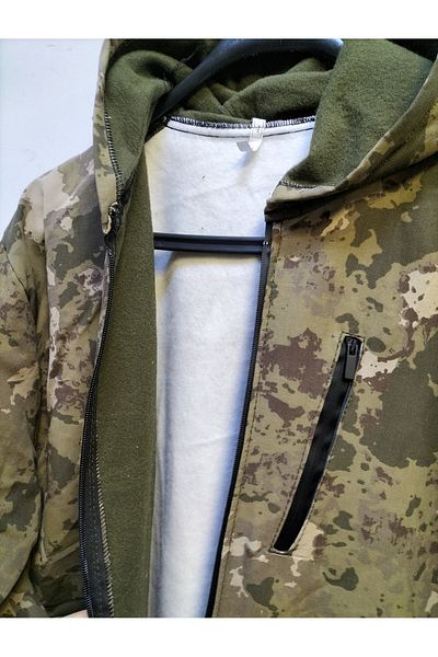 BeyzDenim υδατοαπωθητικό παλτό καμουφλάζ χακί