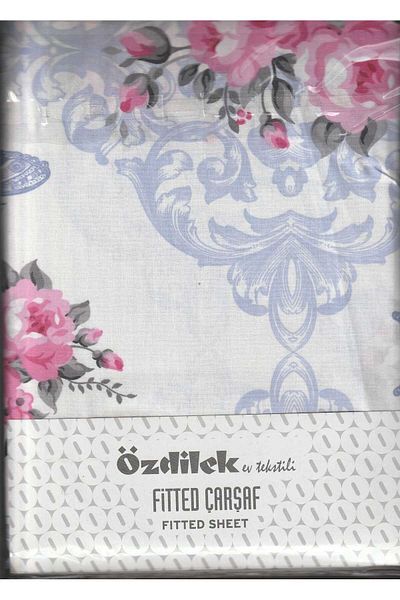 Özdilek Fitted Elastic Sheet Set Padded Sheet 100% Cotton Ranforce 160 x 200 Double Size Lilac Rm645