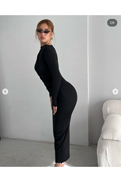 Leo Ferre Sandy Kumaş Drape Detaylı Maxi Elbise