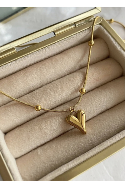 Accessories Gold Color Gold Heart Steel Necklace