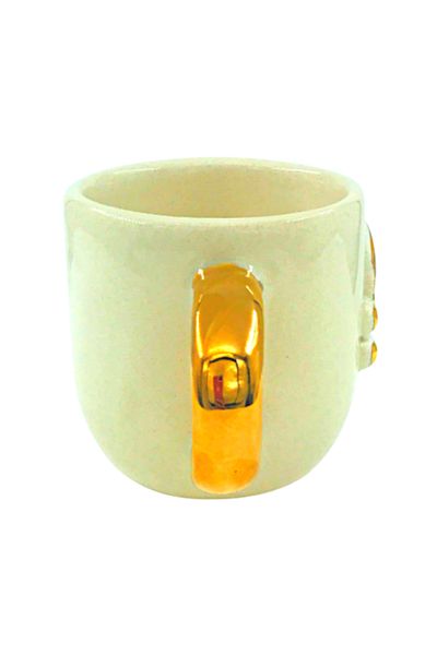 Monako Limited Edition Aquarius Figure with Gold Processing, Hand Spread Double Turkish Coffee Cup 160 ml