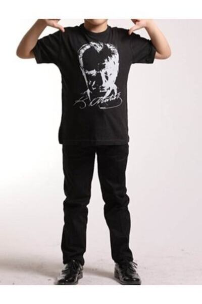 Nacar 23 Nisan Unisex Çocuk Özel Gün Kısa Kol Atatürk Baskılı T-shırt Pantolo...