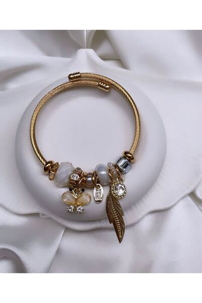 Accessories Kelebek Charmlı Çelik Bileklik