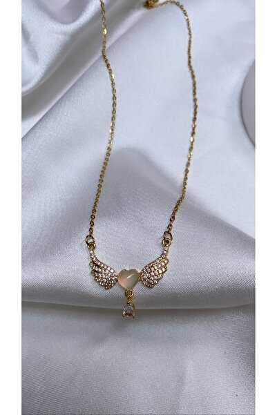 Accessories Gold Renk Çelik Melek Kolye