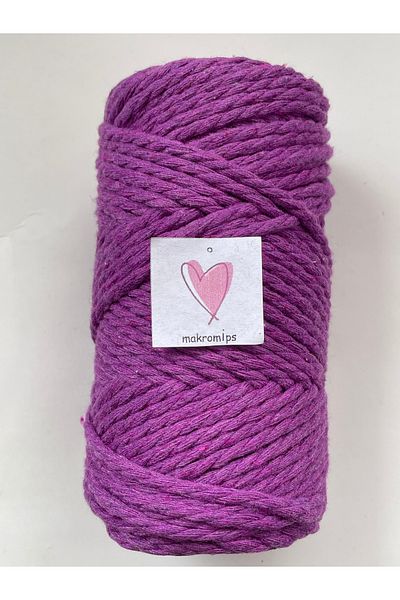 Makromİps MACROME 3 WRAPPED ROPE 250 gr(+-10) 3-3.5 mm DECORATION HOBBY BOHEM PACKAGE KNITTED ROPE