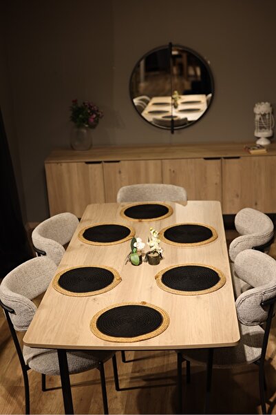 jute craft Dekoratif Şık 6lı Supla Seti Amerikan Servis