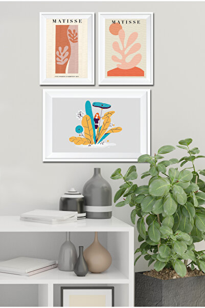 Cadran Parçalı Çerçeve Görünümlü Mdf Tablo Seti DNS