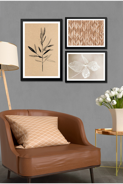 Cadran Parçalı Çerçeve Görünümlü Mdf Tablo Seti DNS