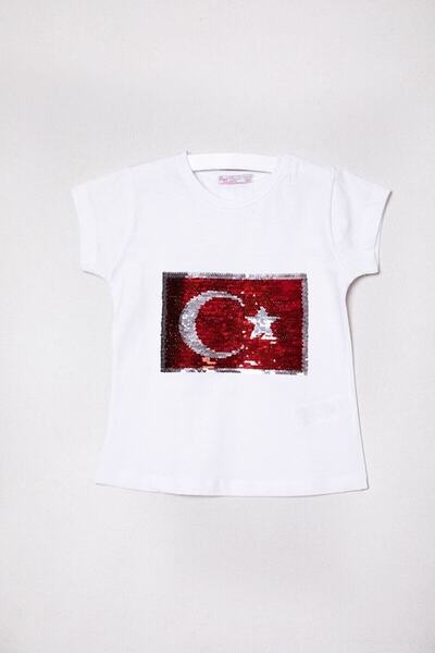 Nacar 23 Nisan Pullu Türk Bayraklı T-shirt 0-24