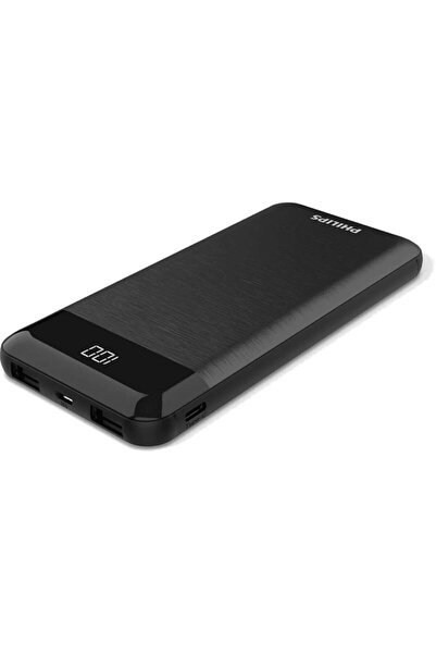 Philips DLP2710 10.000mAh Power Bank, LCD Güç Göstergesi, 2x USB-A Bağlantı, Siyah