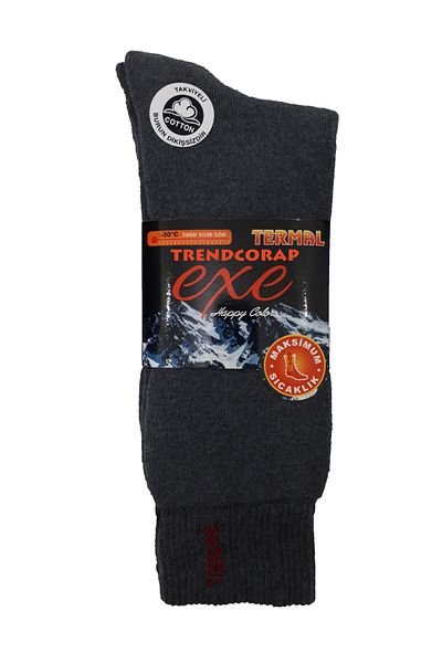TrendCorap & Exe Series 6 чифта безшевни термо зимни дебели вълнени мъжки чорапи до глезена