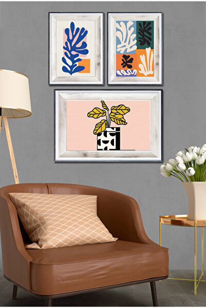 Cadran Parçalı Çerçeve Görünümlü Mdf Tablo Seti DNS