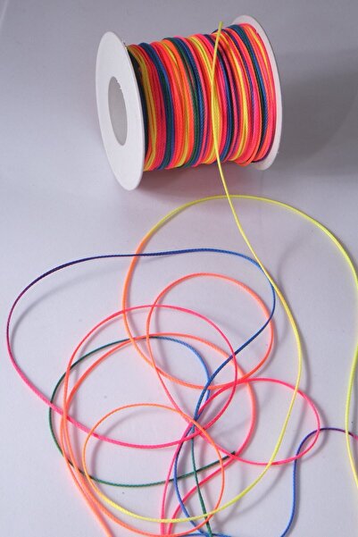 Eskişehir hobi sanat 1 Mm 100 Metre Multicolor Renk Ince Paraşüt Ipi Makrome Bileklik Ipi Kolye Takı Tasarım Ipi