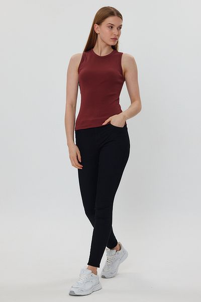 segrock Γυναικεία Μπλούζα Καφέ με γιακά Halter Twill Crop