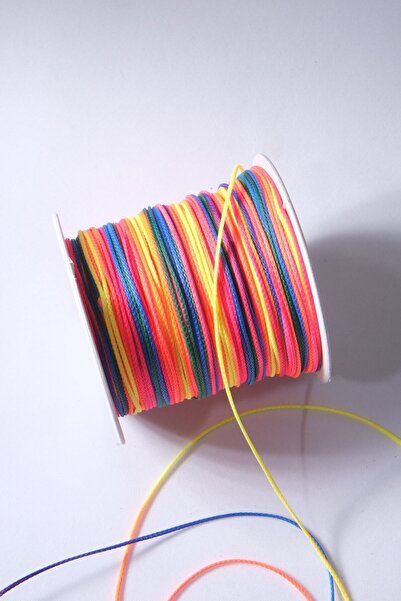 Eskişehir hobi sanat 1 Mm 100 Metre Multicolor Renk Ince Paraşüt Ipi Makrome Bileklik Ipi Kolye Takı Tasarım Ipi