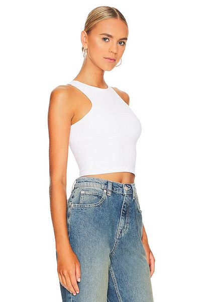 zaccana z Women's Crew Neck Zero Sleeve Crop Top