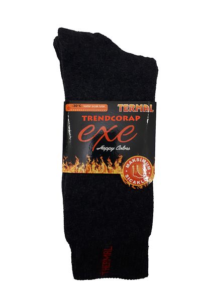 TrendCorap & Exe Series 6 чифта безшевни термо зимни дебели вълнени мъжки чорапи до глезена