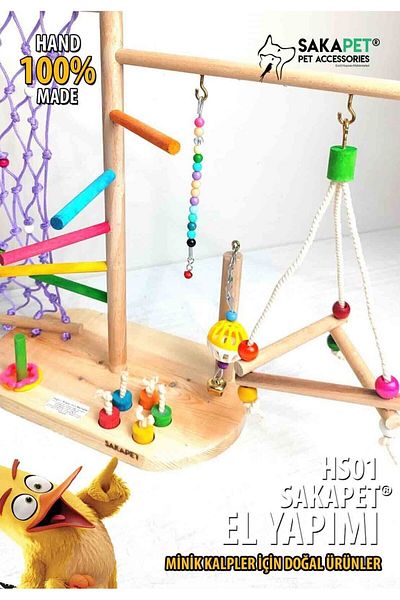 SAKAPET Hs01 Model Bird Play Platform - with Climbing Rope and Brain Game