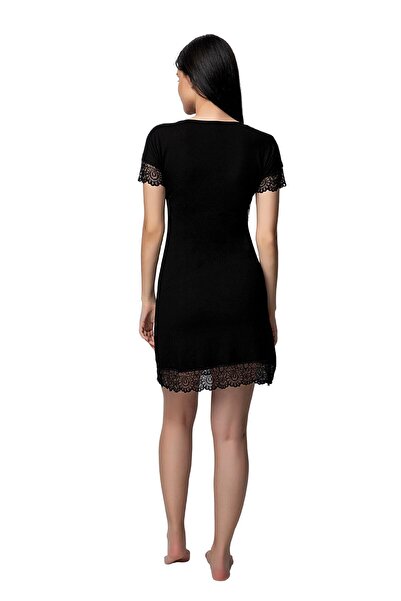 Özlem & Donex Cămașă de noapte din bumbac pieptănat cu mânecă scurtă 1592