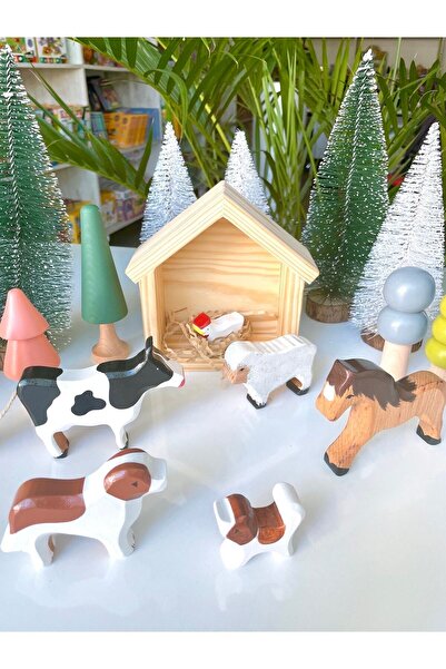 BİLMİŞ ÇOCUK Waldorf Ahşap Hayvan Çiftlik Seti 6 Lı