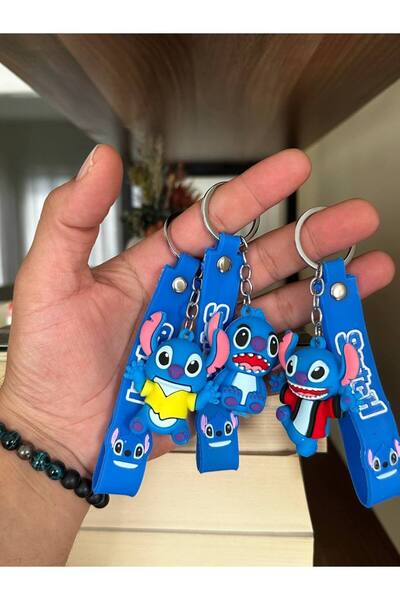 Genel Markalar Stitch Lilo Anahtarlık Ve Çanta Süsü 3D (Silikon) Çanta Süsü
