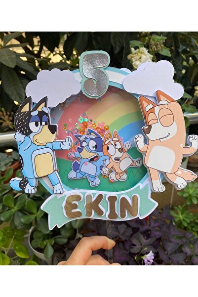 nerisdesign Bluey Temalı 3D Cake Topper Doğum Günü Pasta Süsü