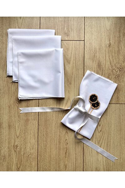 Bayır 4’lü Kare Beyaz Kumaş Peçete 45x45