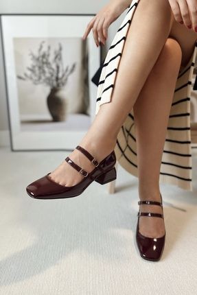 Tenis mary jane bordo clearance