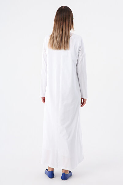 ALLDAY Λευκό 100% βαμβακερό μακρυμάνικο χτενισμένο βαμβακερό εσώρουχο