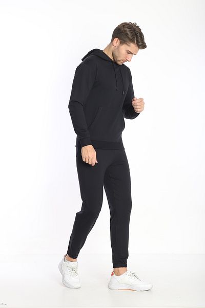 NEED LİFE Men's Navy Blue Daily Hooded Kangaroo Pocket Sweat Tracksuit Set
