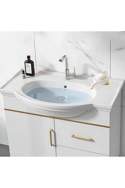 SAVORYHOME Πρακτικό χαριτωμένο μοτίβο πάπιας που αποστραγγίζει αδιάβροχο συμπαγές σαπουνάκι πάνω από το νεροχύτη Διανομέας σαπουνιού 1 ΤΕΜ.
