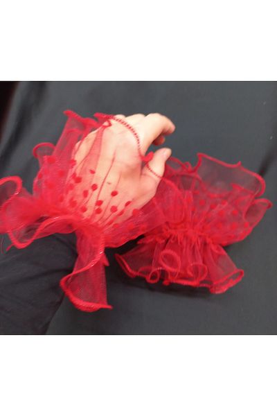 es moda shop Almira tulle cuff bracelet red