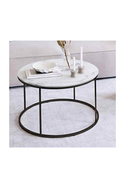 Weblonya Yuvarlak Orta Sehpa Yan Sehpa Dekoratif Mobilya 5218