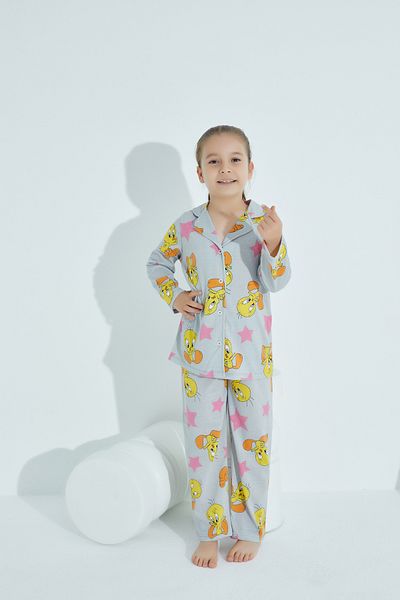 STRAWBERRY ПАМУЧЕН ПИЖАМЕН КОМПЛЕКТ С КОПЧЕТА