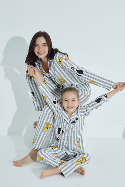 STRAWBERRY COTTON BUTTONED PAJAMA SET