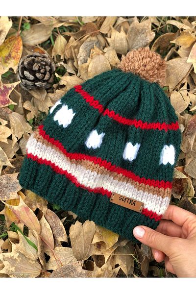 sutra New Year's Winter Gift Hand Knitted Unisex Hat - Beret