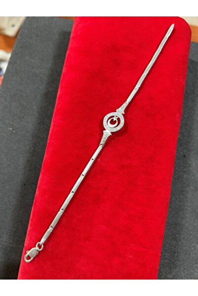 Firuze Gümüş Türk Bayraklı Gümüş Kadın Bileklik