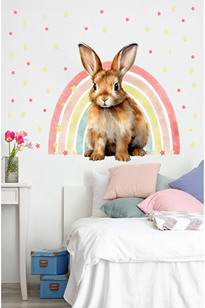 efekt reklam Кролик і кольорова веселка Набір наклейок для дитячої кімнати